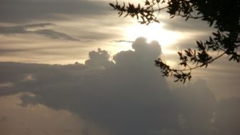 white beautiful cloudy sky in the evening