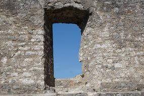 window in the stone wall