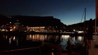 harbor in the night city