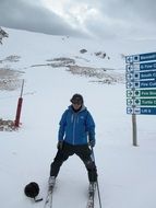 Snow skiing on mountains