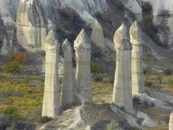 fabulous chimneys near the stones, cappadocia