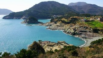 rocky beach near the lake