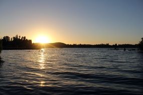Sunset on lake