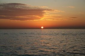 Landscape of beautiful sunset over the ocean