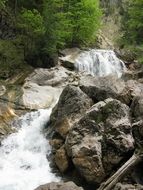 water stream near the rocks