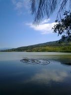 Water in the lake near the mountain