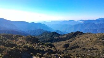 mountains in Taiwan on a sunny day