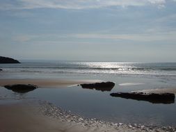 Beautiful coastline at the sunlight