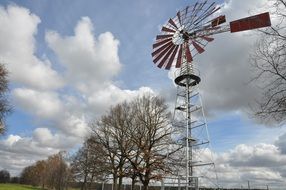 cloudy sky over a windmill