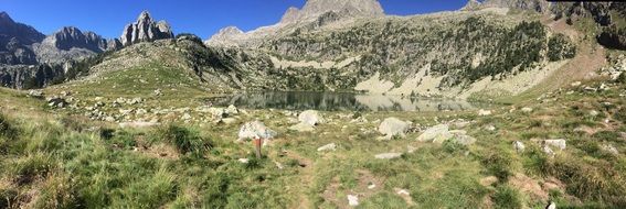 panoramic view of the high mountains of the Pyrenees