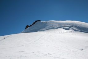 glacier on a snowy monte rosa