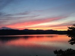 Colorful Sunset reflection on a water