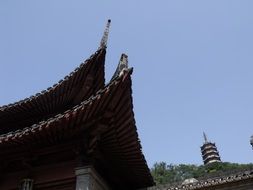 roofing of ancient Asian temple