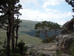 panorama of the Caucasus mountains in Adygea, Russia