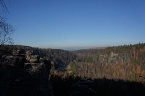 panoramic view of the blue mountains on a clear day