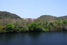 supa dam on kali river in landscape, india, karnataka