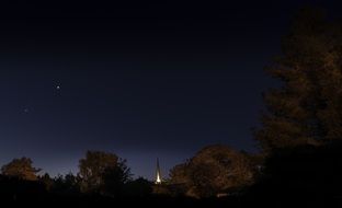 Lighting church at night time