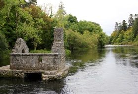 monastery on a river