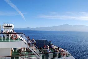 beautiful seascape with ferry