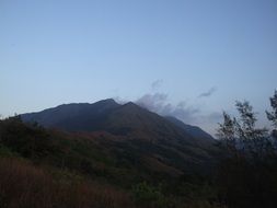 landscape of mountains at evening