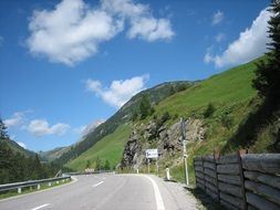 unusually beautiful road alpine mountain
