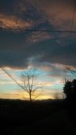 Cloudy sunset sky