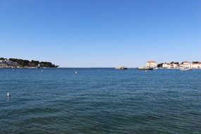 Distant view of the Mediterranean coast in Croatia