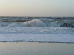 waves on the beach near the north sea