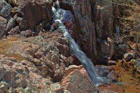 small waterfall among the rocks