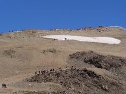 Beautiful mountain landscape with the people