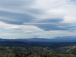 panorama of the picturesque landscape under the cumulonimbus