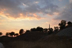 summer sunset in the village