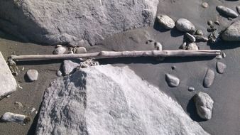 stones of different sizes on the coast