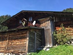 old wooden hut in the Alps