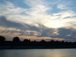 Landscape of Dramatic evening sky