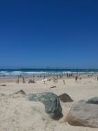 Beach of the ocean on a sunny day