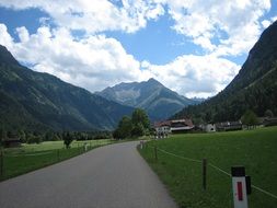 countryside in the alpine mountains