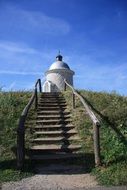 wooden staircase leading to the chapel