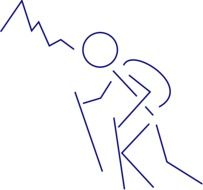 blue mountain person drawing