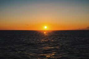 romantic orange sunrise over the sea