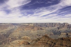 scenic rocks of grand canyon beneath cirrus clouds, usa, nevada