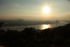 sunset above the river