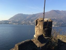 como lake at winter, italy