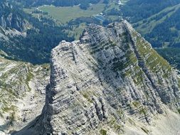 panorama of the Alps with a bird's-eye view