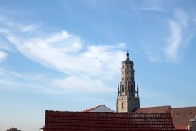 church tower under blue sky