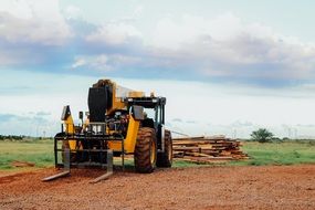 tractor machine on the farm