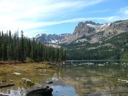 mountain lake with clean water