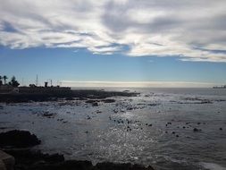 Landscape of the ocean on a cloudy day