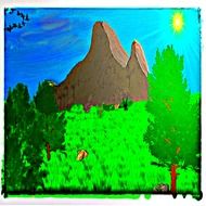 painted summer landscape