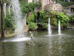 Waterfall in the fountain